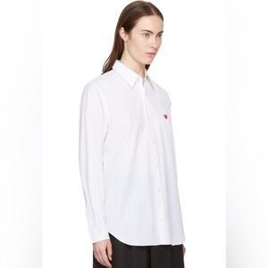 White CDG play button down